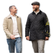 Hendriks Housing - Quint and Jeroen walking towards the camera whilst smiling at eachother - No background with shadow